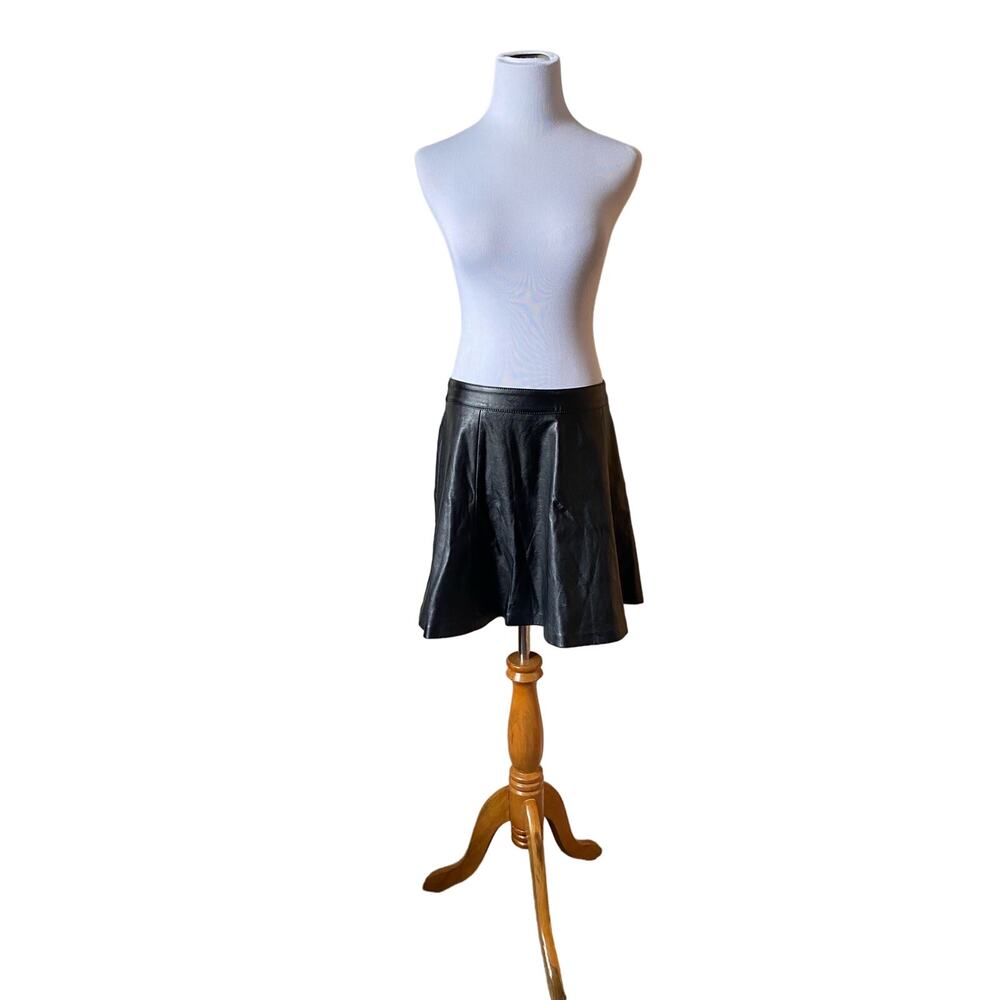 H&M Black Faux Leather Skirt Sz 10 NWT Goth Edgy Emo Alternative Music Festival